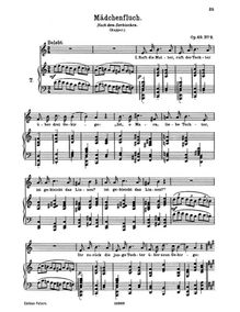 Partition , Mädchenfluch, 9 chansons, 9 Gesänge, Brahms, Johannes