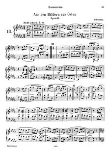 Partition Harmonium , partie, Bilder aus Osten, Op.66, Schumann, Robert