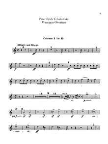 Partition cor 1, 2, 3, 4 (D), Mazeppa, Мазепа, Tchaikovsky, Pyotr