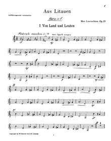Partition cor , partie, Aus Litauen, Op.23, Suite für Blasinstrumente