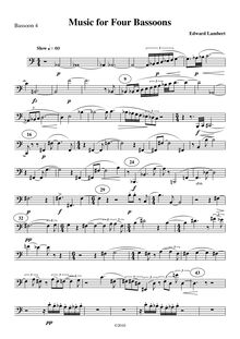 Partition basson 4, Music pour 4 bassons, Lambert, Edward
