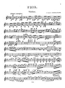 Partition de violon, Piano Trio No.3, C minor, Brahms, Johannes