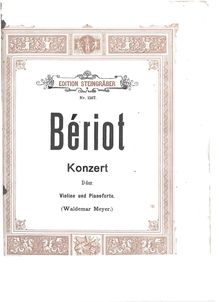 Partition de piano, violon Concerto No.1, Op.16, Bériot, Charles-Auguste de