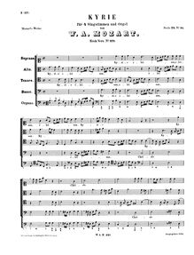 Partition complète, Kyrie, C major, Eberlin, Johann Ernst