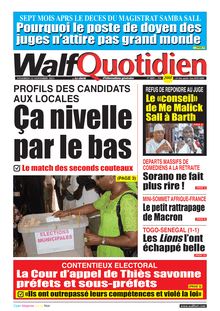 Walf Quotidien n°8889 - du vendredi 12 novembre 2021