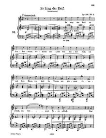 Partition No.3: Es hing der Reif, 5 chansons, Brahms, Johannes