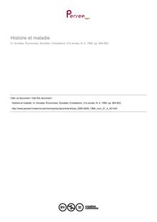 Histoire et maladie  ; n°4 ; vol.21, pg 894-902