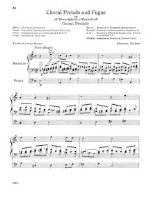 Partition complète, choral Prelude et Fugue on  O Traurigkeit, o Herzeleid 