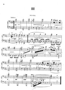 Partition No.3, 3 Pièces pour piano à 4 mains, 1ère Suite, Massenet, Jules