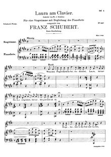 Partition 1st version, Laura am Klavier, D.388, Laura at the Piano