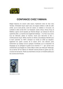 CONFIANCE CHEZ YAMAHA