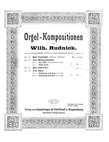 Partition complète (monochrome), 5 Orgelstücke, Op.17