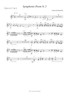 Partition cor 2/4 (F), symphonique Poem No.2, Krähenbühl, Samuel