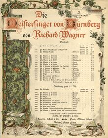 Partition couverture couleur, Die Meistersinger von Nürnberg, Wagner, Richard
