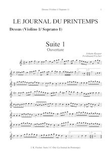 Partition  1 en C major - parties complètes(violons I, violons II, altos I, altos II, violoncelles/Basses), Le Journal Du Printemps