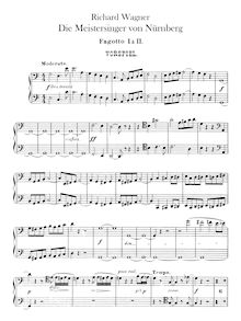 Partition basson 1/2, Die Meistersinger von Nürnberg, Wagner, Richard