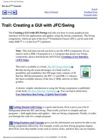 Creating a GUI with JFC/Swing