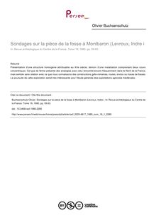 Sondages sur la pièce de la fosse à Monlbaron (Levroux, Indre i - article ; n°1 ; vol.19, pg 55-63