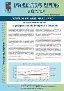 L emploi salarié marchand à La Réunion au 3ème trimestre 2006