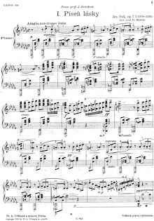 Partition complète, Piano pièces, Op.7, Klavírní skladby, Suk, Josef