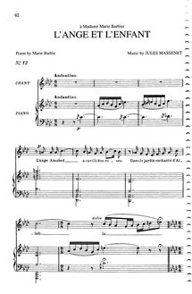 Partition complète (F minor: medium voix et piano), L ange et l enfant