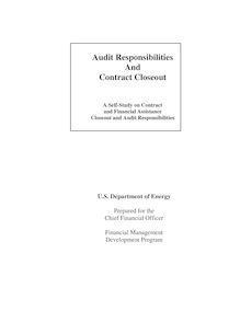 Audit Responsibilities And Contract Closeout