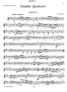 Partition violon 1b, Double quatuor, Double Quatour pour 4 Violons 2 Altos et 2 Violoncellos Новоселье (Novoselʹe), Housewarming.