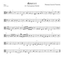 Partition viole de basse, alto clef, Veni sponsa Christi, In festo Virginum
