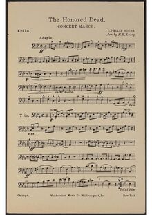 Partition violoncelles, pour Hounred Dead, Sousa, John Philip