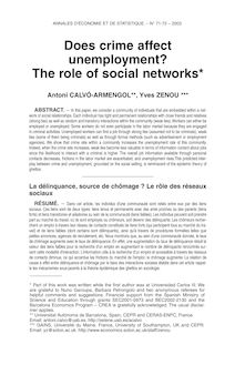 Does crime affect unemployment  the role of social networks