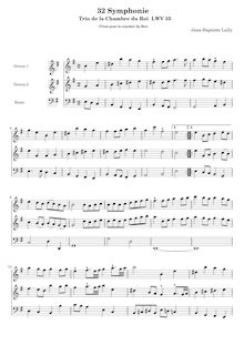 Partition 3, Symphonie, Trios de la Chambre du Roi, Lully, Jean-Baptiste par Jean-Baptiste Lully