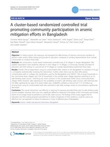 A cluster-based randomized controlled trial promoting community participation in arsenic mitigation efforts in Bangladesh