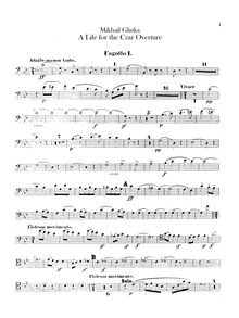 Partition basson 1, 2, A Life pour pour Tsar, Ivan Susanin, Glinka, Mikhail
