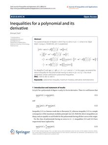 Inequalities for a polynomial and its derivative