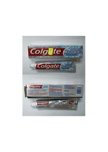 Visuels de l emballage du dentifrice "Colgate Whitening" 06/02/2008