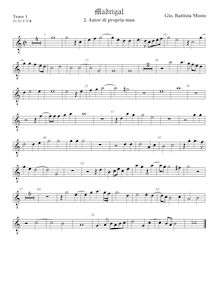 Partition ténor viole de gambe 1, octave aigu clef, Madrigali a 5 voci, Libro 2 par Giovanni Battista Mosto