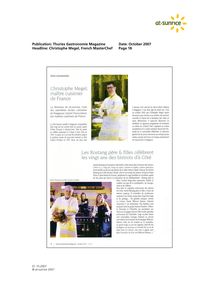 Publication  thuries gastronomie magazine date  october 2007