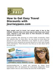 How to Get Easy Travel Discounts with Journeypass.com