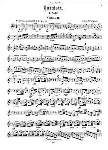 Partition violon 2, corde quintette, F major, Bruckner, Anton