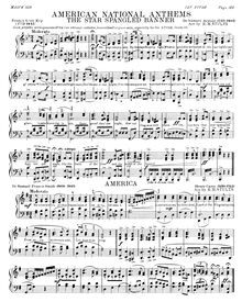 Partition de piano avec words - one verse, pour Star-Spangled Banner