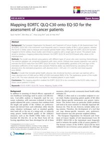Mapping EORTC QLQ-C30 onto EQ-5D for the assessment of cancer patients
