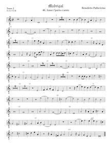 Partition ténor viole de gambe 2, octave aigu clef, Madrigali a 5 voci, Libro 6 par Benedetto Pallavicino