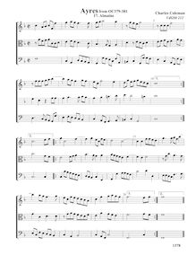 Partition , Almaine en F major, VdGS No.212 - partition complète (Tr A B), Aris pour 3 violes de gambe