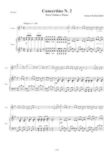 Partition de piano, Concertino No.2, Krähenbühl, Samuel