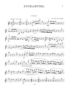 Partition violon & partition de viole de gambe, Novelletten, Gade, Niels