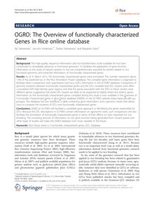OGRO: The Overview of functionally characterized Genes in Rice online database