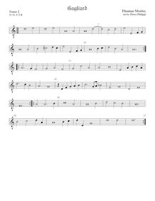 Partition ténor viole de gambe 2, octave aigu clef, Pavan et Galliard pour 5 violes de gambe