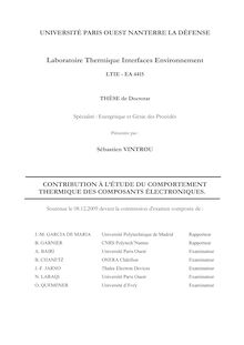 Contribution à l étude du comportement thermique des composants électroniques, Contribution to the study of the thermal behaviour of electronic components