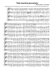 Partition complète (SATB enregistrements, alto notation), Nolo mortem peccatoris