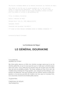Le Général Dourakine par comtesse de Sophie Ségur
